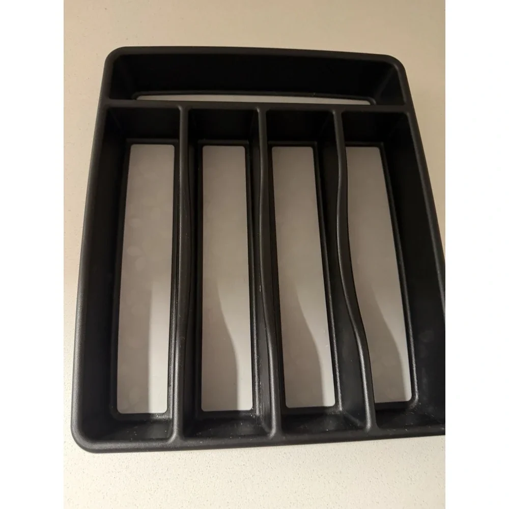 Rubbermaid No-Slip Large, Silverware Draw Tray Organizer, Black with Gray NEW US